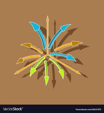 Paper sticker on stylish background arrow chart vector image