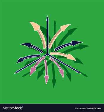 Paper sticker on stylish background arrow chart vector image