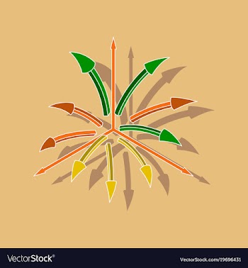 Paper sticker on stylish background arrow chart vector image