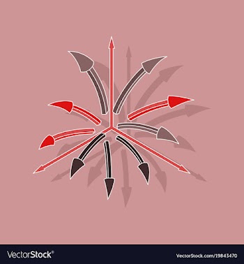 Paper sticker on stylish background arrow chart vector image