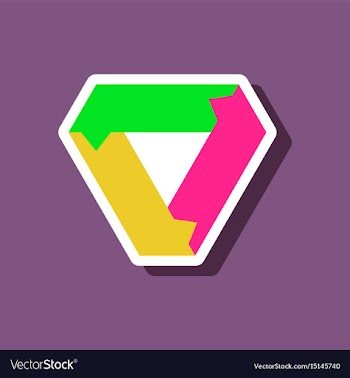 Paper sticker on stylish background arrows vector image