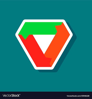 Paper sticker on stylish background arrows vector image