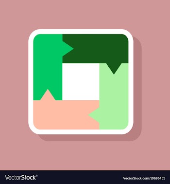 Paper sticker on stylish background arrows vector image