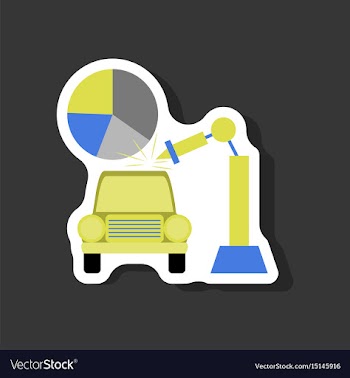 Paper sticker on stylish background automotive vector image
