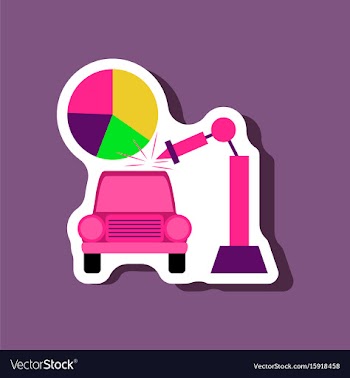 Paper sticker on stylish background automotive vector image