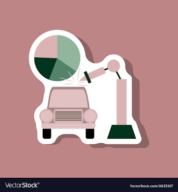 Paper sticker on stylish background automotive vector image
