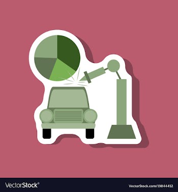 Paper sticker on stylish background automotive vector image