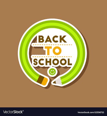 Paper sticker on stylish background Back to school vector image