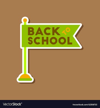 Paper sticker on stylish background Back to school vector image