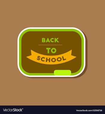 Paper sticker on stylish background Back to school vector image