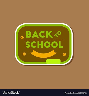Paper sticker on stylish background Back to school vector image