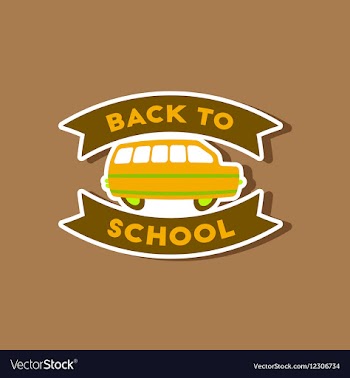 Paper sticker on stylish background Back to school vector image