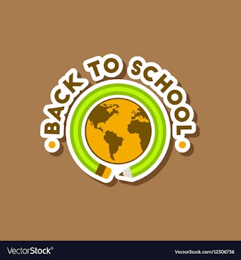 Paper sticker on stylish background Back to school vector image
