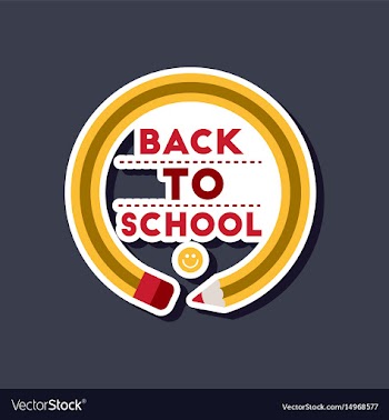 Paper sticker on stylish background back to school vector image