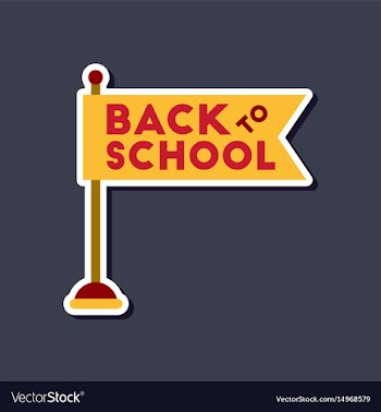 Paper sticker on stylish background back to school vector image