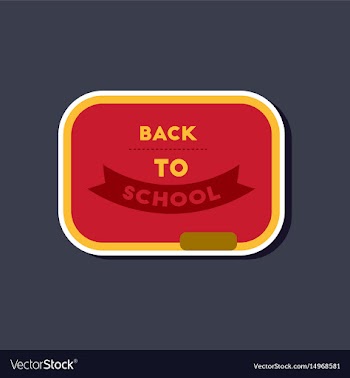 Paper sticker on stylish background back to school vector image