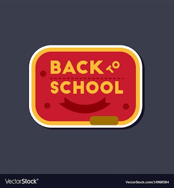 Paper sticker on stylish background back to school vector image