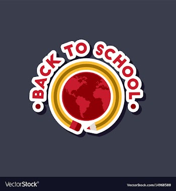 Paper sticker on stylish background back to school vector image