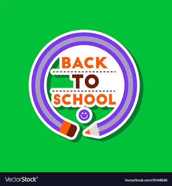 Paper sticker on stylish background back to school vector image