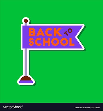 Paper sticker on stylish background back to school vector image