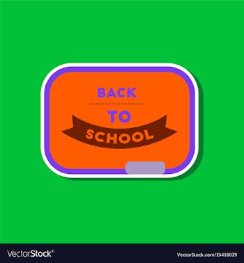 Paper sticker on stylish background back to school vector image