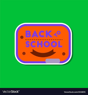 Paper sticker on stylish background back to school vector image