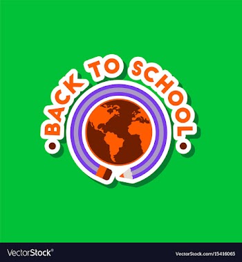 Paper sticker on stylish background back to school vector image