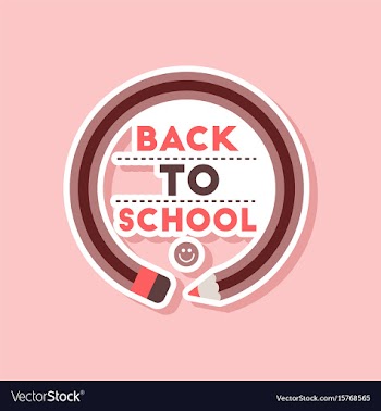 Paper sticker on stylish background back to school vector image