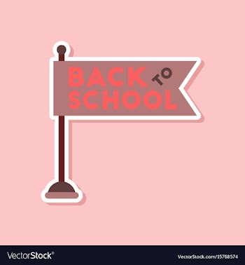 Paper sticker on stylish background back to school vector image