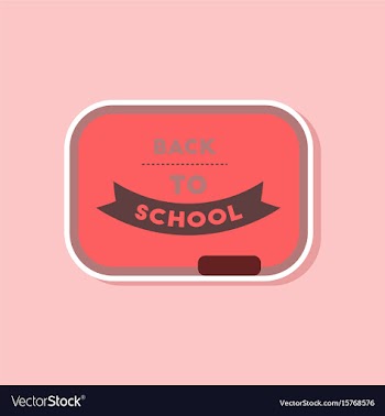 Paper sticker on stylish background back to school vector image