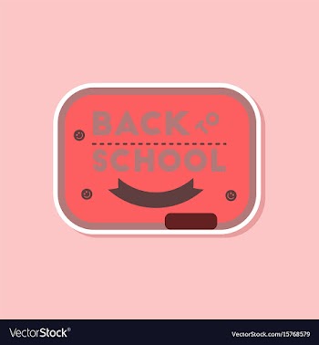 Paper sticker on stylish background back to school vector image