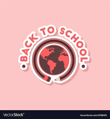 Paper sticker on stylish background back to school vector image