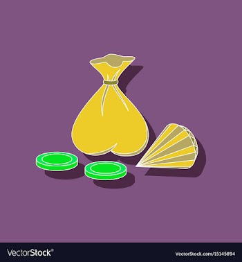 Paper sticker on stylish background bag of jewels vector image
