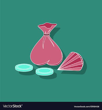 Paper sticker on stylish background bag of jewels vector image