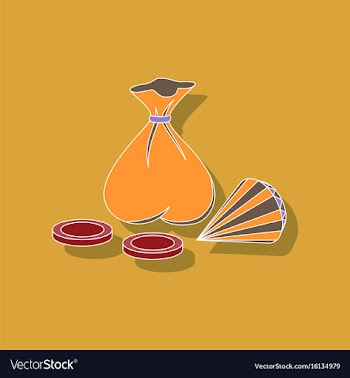 Paper sticker on stylish background bag of jewels vector image