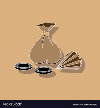 Paper sticker on stylish background bag of jewels vector image