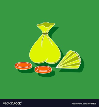 Paper sticker on stylish background bag of jewels vector image