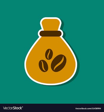 Paper sticker on stylish background bag roasted vector image