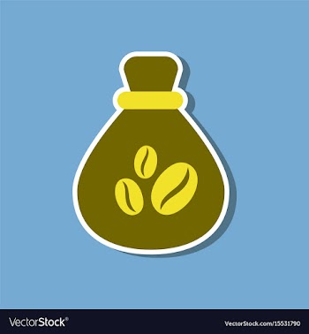 Paper sticker on stylish background bag roasted vector image