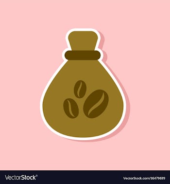 Paper sticker on stylish background bag roasted vector image