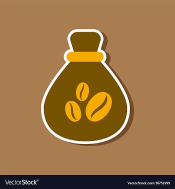 Paper sticker on stylish background bag roasted vector image