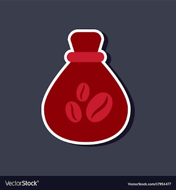 Paper sticker on stylish background bag roasted vector image