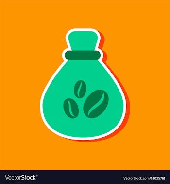 Paper sticker on stylish background bag roasted vector image