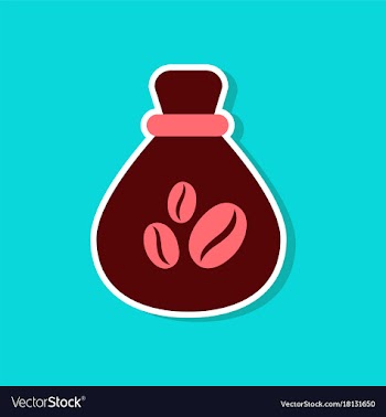 Paper sticker on stylish background bag roasted vector image