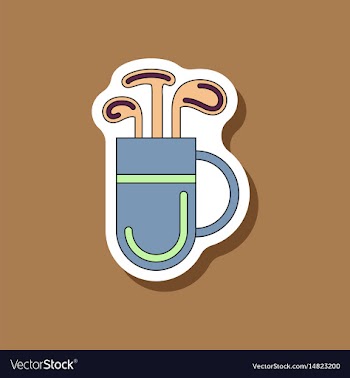 Paper sticker on stylish background bag with clubs vector image
