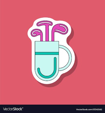 Paper sticker on stylish background bag with clubs vector image
