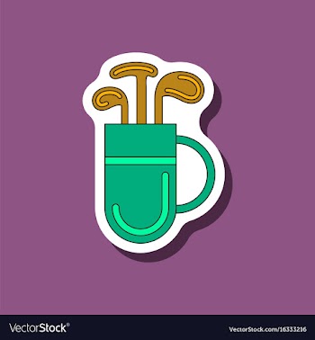 Paper sticker on stylish background bag with clubs vector image