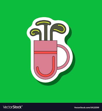 Paper sticker on stylish background bag with clubs vector image