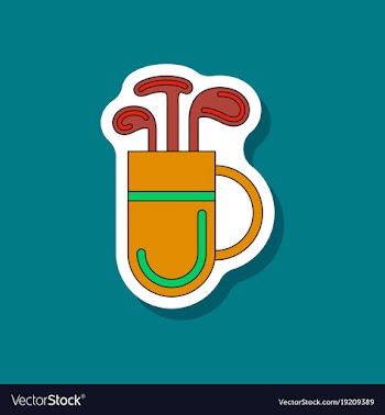 Paper sticker on stylish background bag with clubs vector image