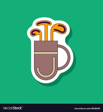 Paper sticker on stylish background bag with clubs vector image